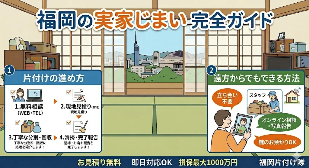福岡の実家じまい完全ガイド｜片付けの進め方・費用・遠方からの依頼方法