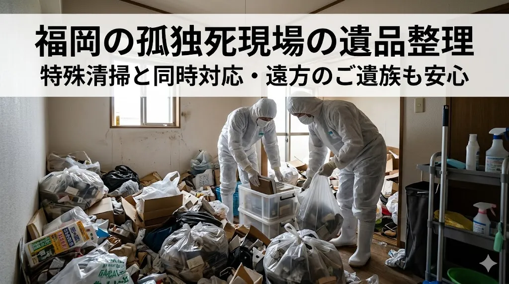 福岡の孤独死現場の遺品整理|特殊清掃と同時対応・遠方のご遺族も安心