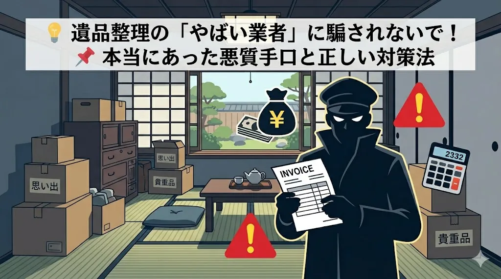 【業界の裏側】「遺品整理のやばい業者」に騙されないで!本当にあった悪質手口と対策